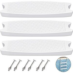 Pool Ladder Steps Replacement, 3-Pack 18" Universal Heavy-Duty Molded Plastic Sw